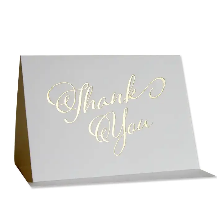Personal isierte benutzer definierte Druck danke Karten Goldfolie Logo Druck weiß danke für Ihre Bestell karte