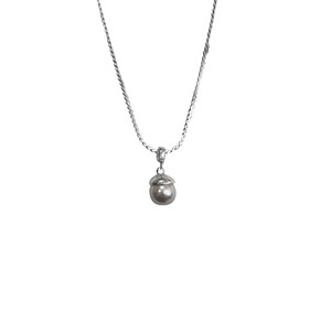 สร้อยคอโซ่เงินสเตอร์ลิง S925พร้อมจี้มุกทรงกลมสวมใส่ได้ทุกวัน - Product Image 5