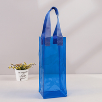 Sac isotherme transparent en PVC personnalisé avec logo, imperméable et portable, avec poignée pour bouteille de vin, bière, champagne