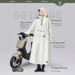 <span class=keywords><strong>Poncho</strong></span> de pluie imperméable long avec capuche pour le transport en vélo électrique, imperméable léger pour hommes et femmes adultes - Product Image 6