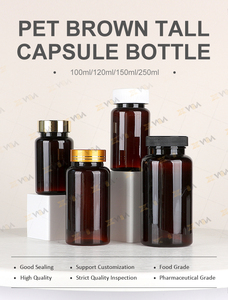 Botella Farmacéutica de Cápsulas de 250 ml, Color Ámbar Marrón Oscuro, con Personalización de Color y Tapa - Product Image 6