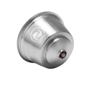 Filtres à café réutilisables Icafilas pour machine <span class=keywords><strong>Lumio</strong></span>, filtres en acier inoxydable <span class=keywords><strong>Gusto</strong></span> Maker, dosettes filtrantes en acier inoxydable avec couvercle en silicone - Product Image 4