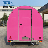 Petit camion de nourriture multifonctionnel personnalisé extérieur rue pliante mini rose mobile expresso chariot à café remorque kiosque à vendre