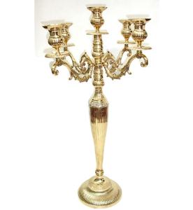 Candelabro Dorado para Bodas, Candelabro de Lujo, Centro de Mesa Decorativo, Florero, Candelabro de 5 Brazos, Decoración de Mesa - Product Image 1