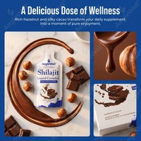 OEM ODM Sachets de complexe liquide de Shilajit, saveur noisette-cacao, soutien naturel de la vitalité et de l'énergie cellulaire, 30 sachets de 10 ml