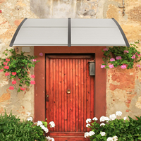 Auvent mural fixe en polycarbonate pour fenêtre extérieure, imperméable, résistant aux UV, abri de pluie pour balcon, taille personnalisée, fabrication en usine