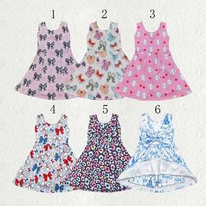 Ropa Deportiva para Bebés Niñas, Vestidos Deportivos sin Mangas con Lazos y Estampado de Leopardo para Yoga y Atletismo - Product Image 1