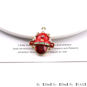 <b>Chinese</b> Style Peking Opera Mask Pendant Red Crystal Pearl Bezel Setting Women's Jewelry Accessory For DIY Necklace Brooch - Product Image 2
