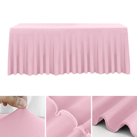 Nappe rectangulaire ajustée avec jupe plissée, plissée accordéon, pour mariage, banquet, salon professionnel, événement