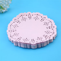 Napperons en papier ronds personnalisés, écologiques, en dentelle, colorés et blancs, sous-verres de table