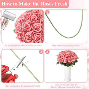 Wholesale <b>Artificial</b> <b>Flowers</b> <b>Artificial</b> Silk Rose Petals Long Stem Roses for Valentine's Day Wedding Bouquet Home Party Decor - Product Image 4