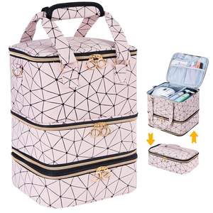 Échantillon gratuit grand sac organisateur de maquillage pour vernis à ongles sac de voyage pour le maquillage professionnel grand étui de rangement pour outils à ongles - Product Image 5