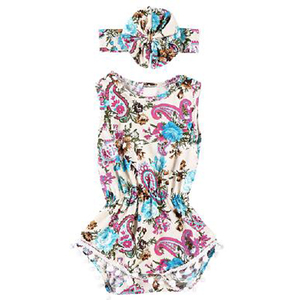 Conjunto de Ropa para Bebé con Estampado Floral y Pompón, con Diadema, en Oferta - Product Image 6