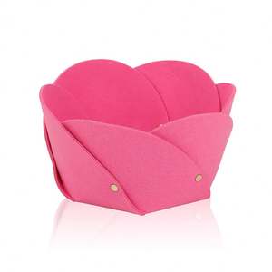 Boîtes de rangement pour jouets en feutre de polyester pliables et robustes de forme carrée à grande capacité avec couvercles en forme de pétales - Product Image 2