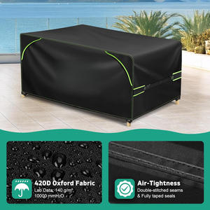 Housse de protection rectangulaire pour mobilier de patio en tissu Oxford 420D, imperméable, résistante aux UV, avec système de fixation - Product Image 4