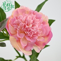 Vente en gros d'usine : Nouveaux tiges de pivoines artificielles à toucher réel, à 2 têtes, pour centres de table de mariage, décoration intérieure et arrangements floraux
