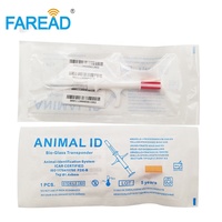 Microchip NFC implantable pour animaux 13,56 MHz ISO14443A NTAG216 Bioglass 2,12x12mm avec seringue et code-barres