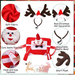 Disfraz de Navidad para Perro, Traje de Papá Noel Montado en Mascota, Diadema de Astas de Reno, Ropa de Navidad para Cachorros, Talla XX-Large, Piel Sintética - Product Image 2
