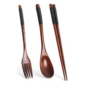 Axiom Home Accents Minimaliste Chic Couverts Ensemble Cuillères et Fourchettes en Acier Inoxydable pour Café Thé Service Bois Métal PC Matériel - Product Image 1