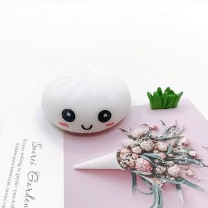 New Arrival Colorful Promotional Toy Cute Dumpling Bun Bao Squishy Stress Ball Smile Face Steamed Bun <b>Fidget</b> Toy with Steamer - Product Image 3