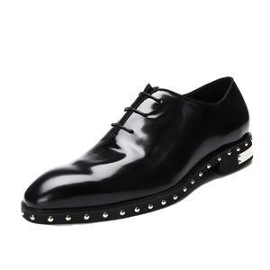 Fall Luxury Men's Formal Dress Shoes Wholesale - Premium Black with Rivet Decoration, Genuine Leather Round-toe Formal Shoes - Product Image 5