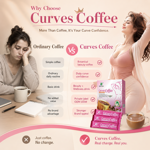 Café instantané <span class=keywords><strong>pour</strong></span> femmes Private Label Curves, sachets de café beauté, extrait botanique, OEM ODM, vente en gros en vrac - Product Image 2