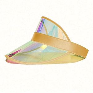 Sombrero de Sol para Exteriores, Ecológico, de Goma Transparente con Diseño Láser, para Playa, con Serigrafía, Color Brillante, Visera Vacía - Product Image 1
