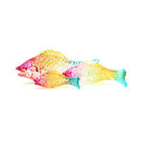 Ornement Créatif en Résine Colorée en Forme de Carpe et Poisson Rouge, Artisanat Feng Shui Porte-Bonheur pour l'Abondance Annuelle, Modèle en Cristal pour Salon