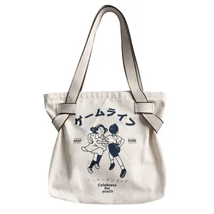 Bán Buôn Tùy Chỉnh Cotton Canvas Tote Bag Biểu Tượng Tùy Chỉnh In Tái Sử Dụng Thân Thiện Với Môi Canvas Shopping Tote Túi