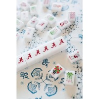 Jeu de Mahjong Américain Personnalisé à Motifs Floraux de l'Université de l'État de l'Alabama Red Elephant avec Coffret Cadeau et Design Gravé Durable