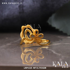 Anillo de oro puro único minimalista con estilo para mujer, joyería clásica de boda con motivo artístico de cuentas para todas las ocasiones, fiestas - Product Image 1