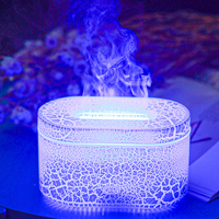 Mini diffuseur d'arômes 3D portable à flamme pour aromathérapie, humidificateur d'air, purificateur, ultrasons, planète, fissure volcanique, lumière LED personnalisée