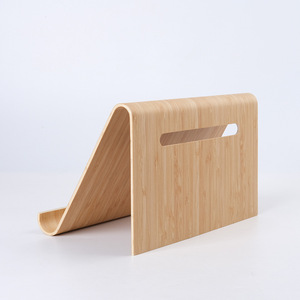Bamboo <b>Tablet</b> <b>Stand</b> 26x16.5x17.3cm Double-sided Phone Holder Office Home Use - Product Image 2