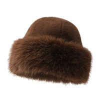 Bonnet en fausse fourrure de renard blanc imitation, chaud et épais, avec motif dessin animé, en nylon, pour femme - Meilleure vente en gros pour l'hiver