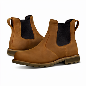 Dropshipping Custom High Quality Men Ankle Boots Pointed Toe Slip-On PU Leather Chelsea Boots Retro Desert Classic Summer Autumn - Product Image 1