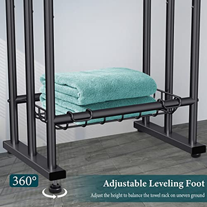 Nouveau séchoir double usage pour serviettes de bain surdimensionnées et couvertures, idéal pour salle de bain, baignoire, douche, bord de piscine – Support noir pour serviettes - Product Image 4