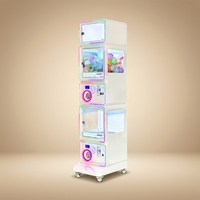 Distributeur de capsules de jouets commercial vertical empilable avec éclairage LED lumineux pour centres commerciaux