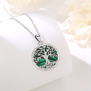 Merryshine 925 <span class=keywords><strong>argent</strong></span> sterling celtique <span class=keywords><strong>arbre</strong></span> <span class=keywords><strong>de</strong></span> <span class=keywords><strong>vie</strong></span> <span class=keywords><strong>arbre</strong></span> généalogique turquoise pierre bijoux <span class=keywords><strong>pendentif</strong></span> collier pour les femmes - Product Image 6