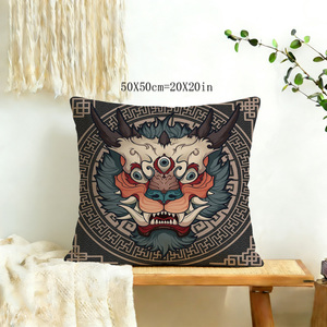 Fodera per <span class=keywords><strong>cuscino</strong></span> da divano con stampa fronte-retro a tema <span class=keywords><strong>Unicorno</strong></span> Giapponese, <span class=keywords><strong>federa</strong></span> decorativa quadrata per cuscini da camera - Product Image 5
