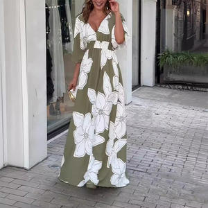 فساتين نسائية على الطراز الجديد مخصصة بالجملة بطباعة الأزهار على الطراز هاواي فساتين نسائية على الطراز البولينيزي فساتين طويلة غير رسمية للعطلات - Product Image 5