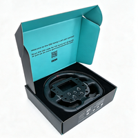 Boîte d'expédition en carton ondulé personnalisée avec couvercle rabattable et insert en EVA floqué, emballage pour volant de simulateur de course F1
