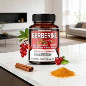 Capsules de Berbérine avec Cannelle, <span class=keywords><strong>Curcuma</strong></span> et Chardon-Marie pour le Soutien <span class=keywords><strong>du</strong></span> Glucose, de l'Immunité et <span class=keywords><strong>du</strong></span> Cœur - 60 Capsules - Product Image 3