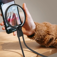 Hands-Free LED PMMA Pocket Headband Magnifying Glass 130mm Lens Neck Wear Design Screen Book Reading