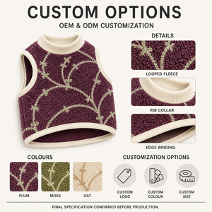 Cute Fleece <b>Dog</b> Vest Geometric Pattern Purple for Small <b>Dogs</b> Fall Leisure Wear Comfortable Pet <b>Clothes</b> - Product Image 2