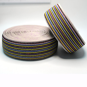 Polyester dày shuttleless đàn hồi ban nhạc dệt hai mặt đồng bằng cao su vành đai đầy màu sắc hai mặt đồng bằng đàn hồi - Product Image 2