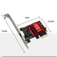 Carte Lan PCI Express 2.5G à port unique pour PC RT8125B RJ45 PCIe1x Ethernet Controller FCC CE support