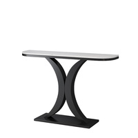 Console d'entrée murale en marbre de luxe léger, étagère de rangement, meuble simple, table d'appoint semi-circulaire, style chinois pour la maison
