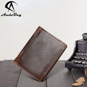 Nouveau Portefeuille Homme Rétro en Cuir Véritable, Porte-Monnaie Court Anti-magnétique en Cuir Crazy Horse Tendance et Décontracté - Product Image 1
