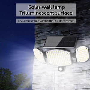 <span class=keywords><strong>Lampe</strong></span> solaire murale extérieure <span class=keywords><strong>LED</strong></span> nouvelle génération étanche IP65 avec 3 têtes et capteur de mouvement pour maison, terrasse, clôture, jardin - Product Image 2