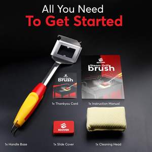 Brosse de nettoyage vapeur télescopique réglable et écologique pour barbecues, avec manche en acier inoxydable pour grilles - Product Image 4